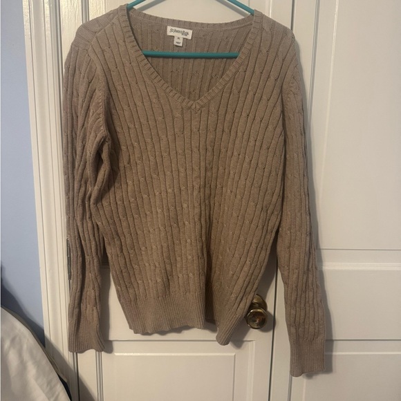 St. John's Bay Sweaters - St. John's Bay Tan V-Neck Sweater. Classic yet stylish. Cozy. Like New. XL